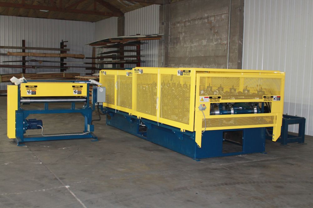 Equipment used in the production of sheet metal roofing at Snake River Metal
